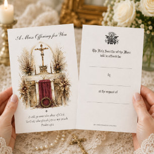 Traditional Catholic Mass Offering Intentions Note Card