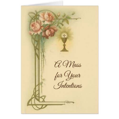 Traditional Catholic Mass Offering Roses Card