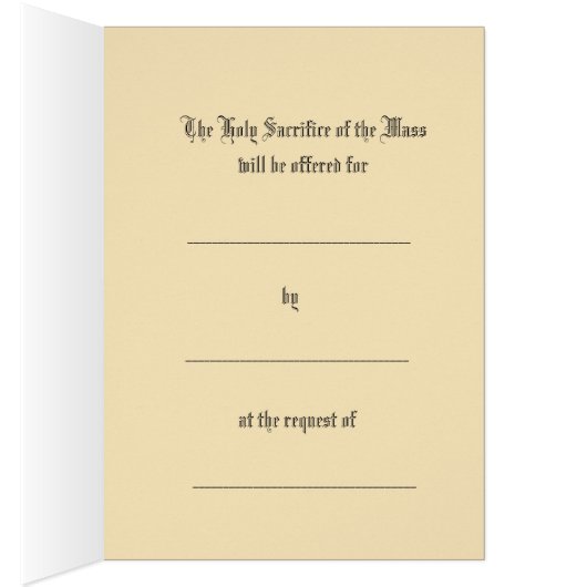 Traditional Catholic Mass Offering Roses Card (Inside (Right))