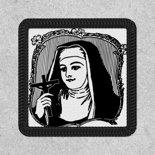 Traditional Catholic Nun in Habit with Crucifix Patch (Front)