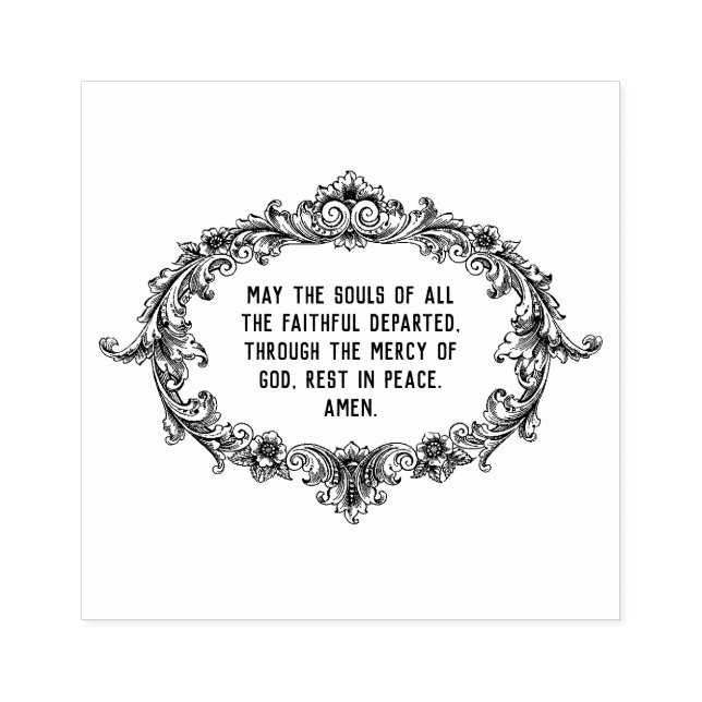 Traditional Catholic Prayer Poor Souls Purgatory Rubber Stamp (Imprint)