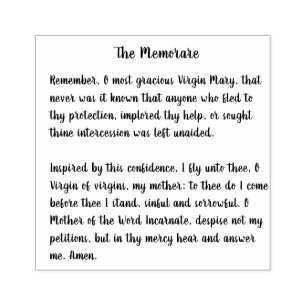 Traditional Catholic Prayer Virgin Mary Memorare Rubber Stamp
