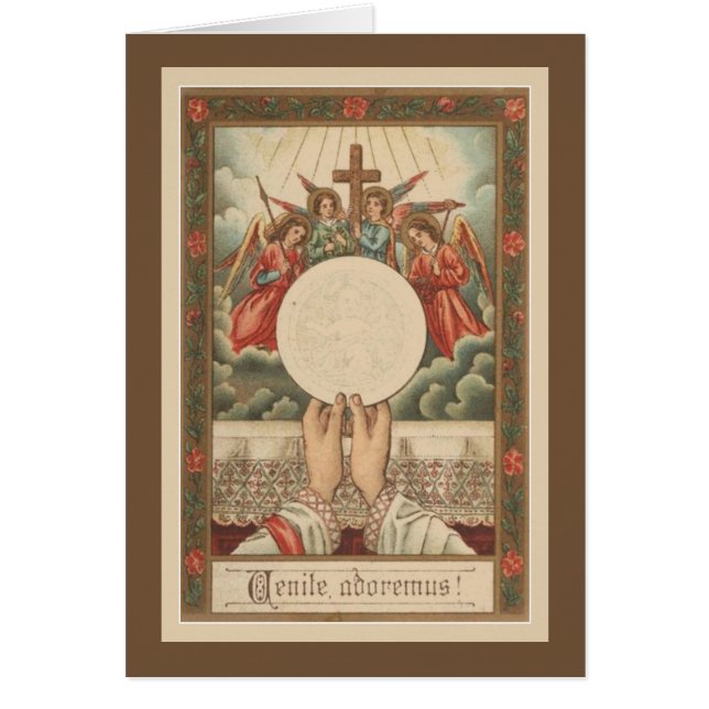 Traditional Catholic Priest Eucharist Angels Cards (Front)