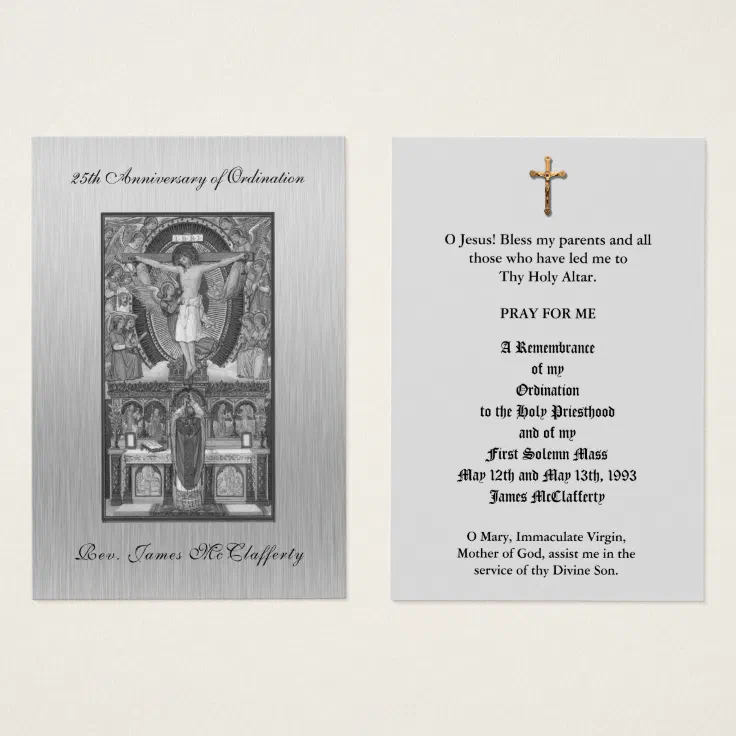 TRADITIONAL CATHOLIC PRIEST ORDINATION HOLY CARDS | Zazzle