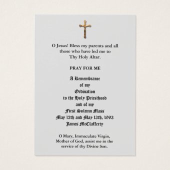 TRADITIONAL CATHOLIC PRIEST ORDINATION HOLY CARDS | Zazzle