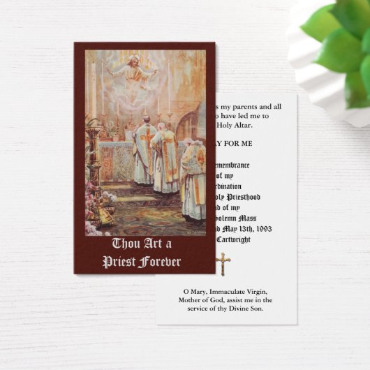 TRADITIONAL CATHOLIC PRIEST ORDINATION HOLY CARDS (Desk)