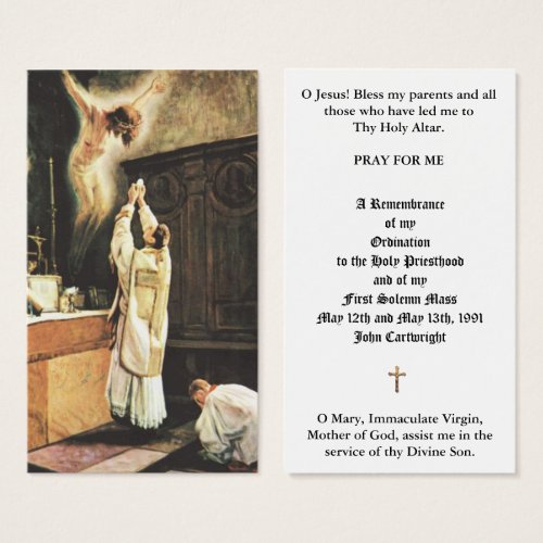 TRADITIONAL CATHOLIC PRIEST ORDINATION HOLY CARDS