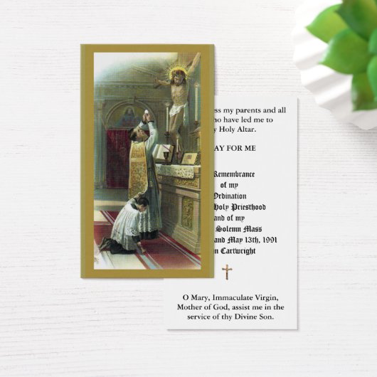 TRADITIONAL CATHOLIC PRIEST ORDINATION HOLY CARDS (Desk)