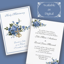 Traditional Catholic Religious Blue Roses Wedding