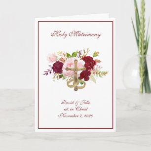 Traditional Catholic Religious Floral Wedding Invitation