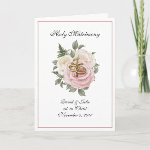 Traditional Catholic Religious Floral Wedding Invitation