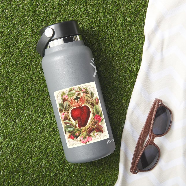 Traditional Catholic Sacred Heart Sticker (HydroFlask Insitu)