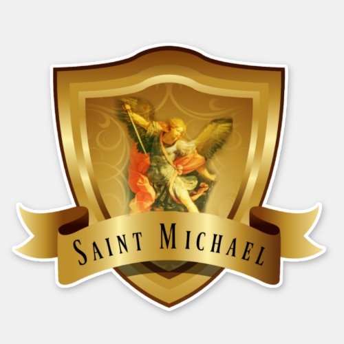 Traditional Catholic St Michael Shield Angel Sticker