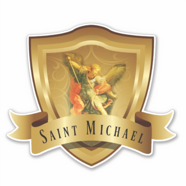 Traditional Catholic St. Michael Shield Angel Sticker (Front)