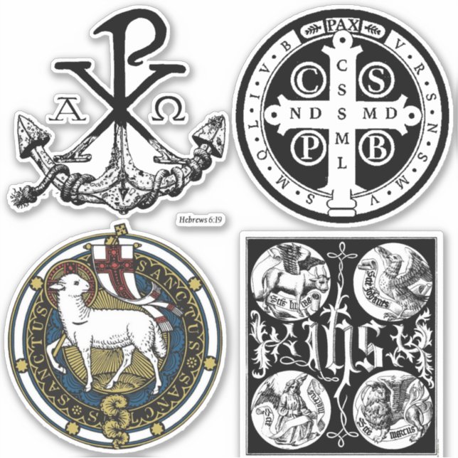 Traditional Catholic Symbols Sticker (Front)
