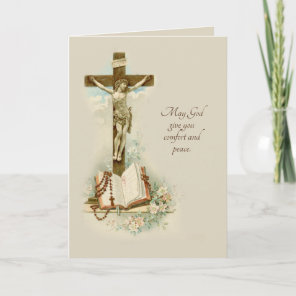 Traditional Catholic Sympathy Condolence Crucifix Card