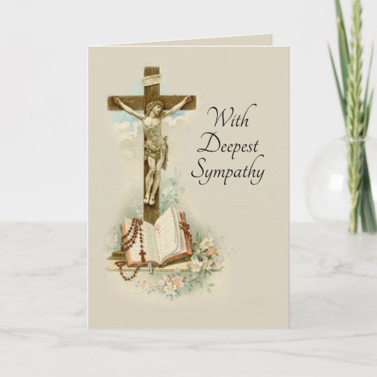 Traditional Catholic Sympathy Condolence Crucifix Card