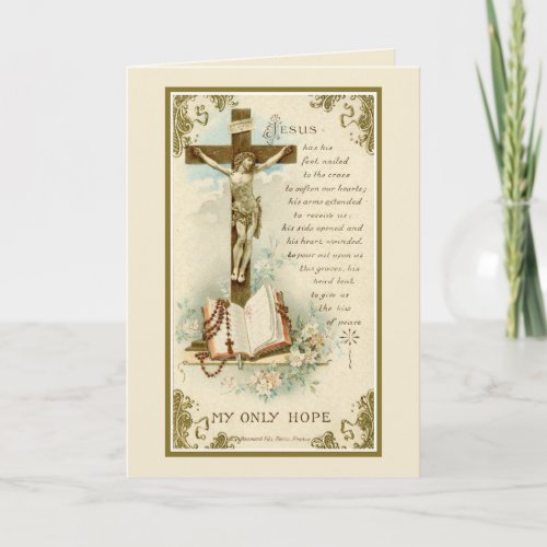 Traditional Catholic Sympathy Mass Offering Cross Card