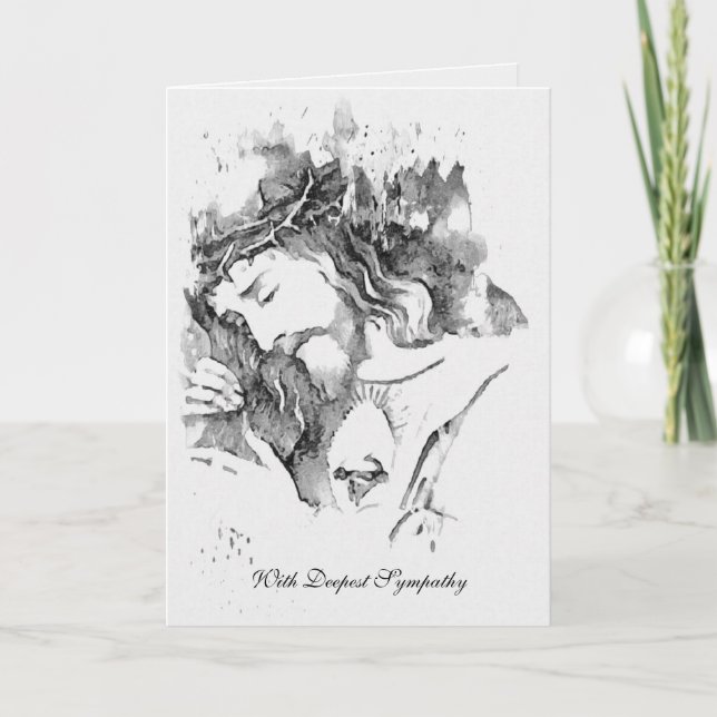 Traditional Catholic Sympathy Mass Offering Cross  Card (Front)