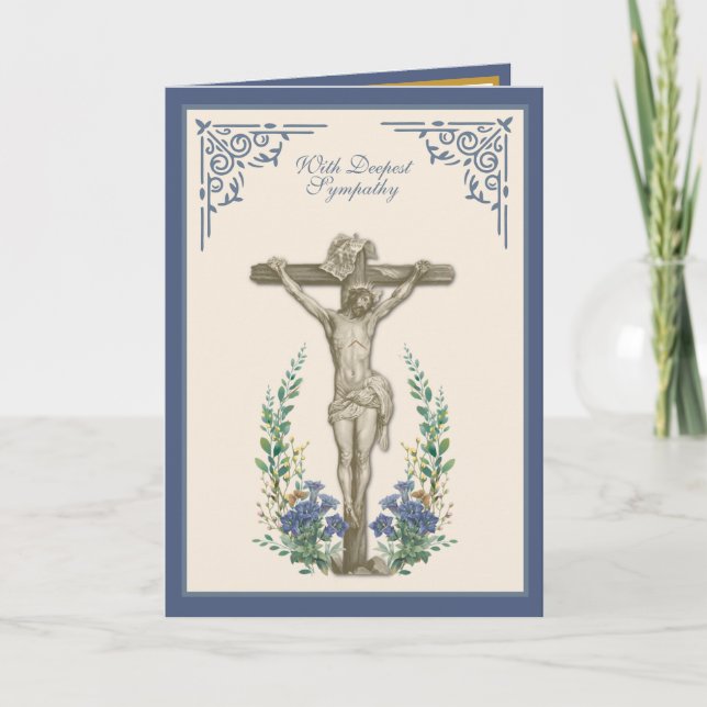 Traditional Catholic Sympathy Scripture Crucifix  Card (Front)