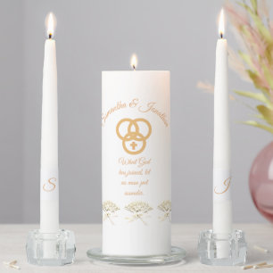 Traditional Catholic Victorian Themed Unity Candle Set
