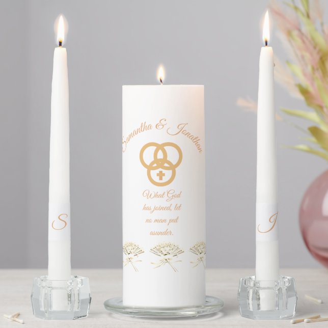 Traditional Catholic Victorian Themed Unity Candle Set (In Situ)