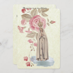 Traditional Catholic Vintage Communion Invitation