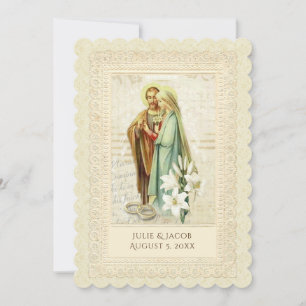 Traditional Catholic Vintage  Wedding Invitation