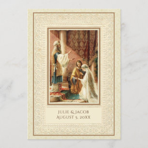 Traditional Catholic Vintage  Wedding Invitation