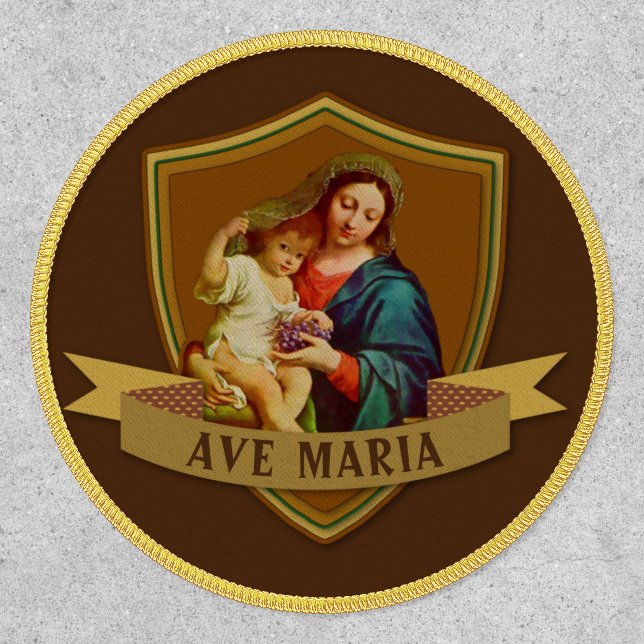 Traditional Catholic  Virgin Mary Baby Jesus Patch (Front)