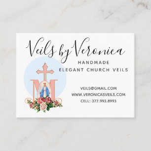 Traditional Catholic Virgin Mary Religious Roses Business Card