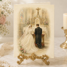 Traditional Catholic Wedding Altar Blessings Card