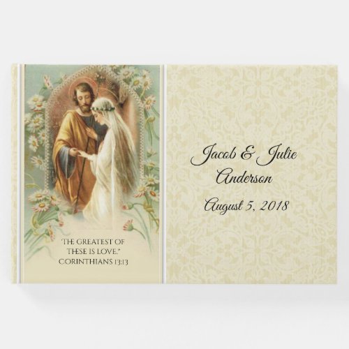 Traditional Catholic Wedding Blessed Virgin Mary Guest Book