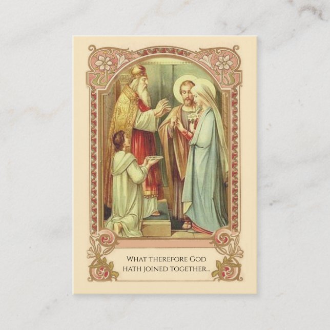 Traditional Catholic Wedding Favor Holy Card (Front)