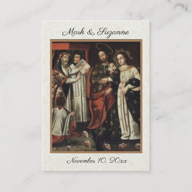 Traditional Catholic Wedding Favor Holy Card (Front)