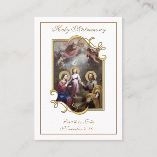 Traditional Catholic Wedding Favor Holy Card (Front)