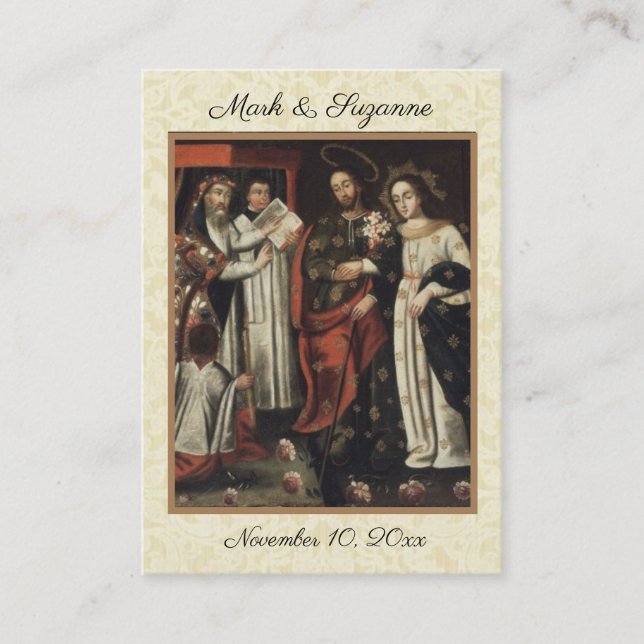 Traditional Catholic Wedding Favor Holy Card (Front)