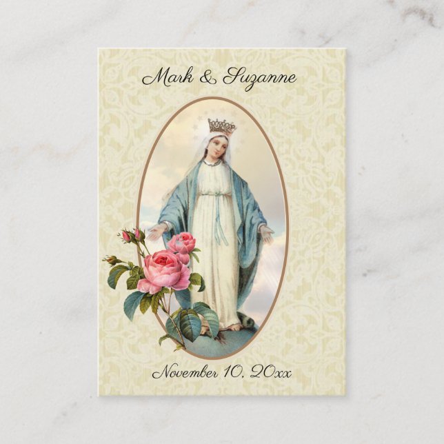 Traditional Catholic Wedding Favor Holy Card (Front)