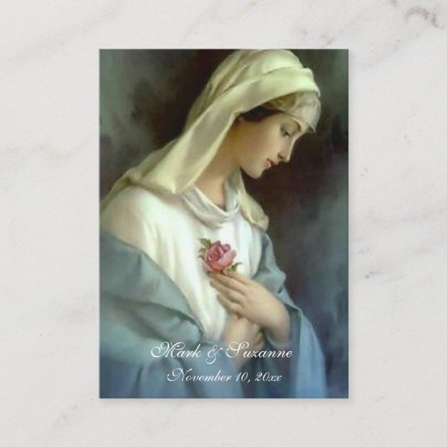 Traditional Catholic Wedding Favor Holy Card (Front)