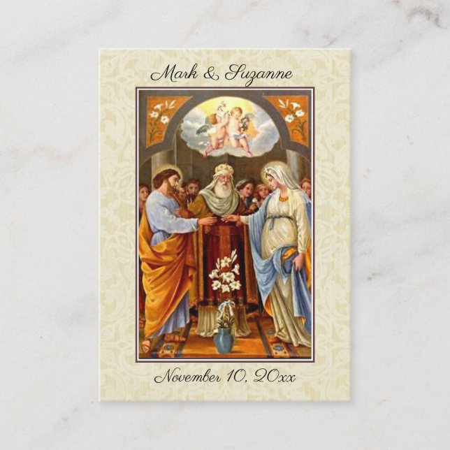 Traditional Catholic Wedding Favor Holy Card (Front)