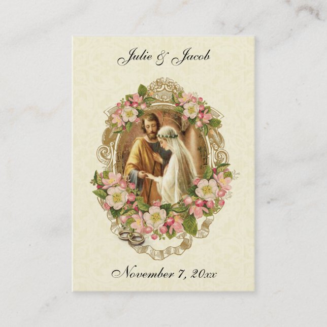 Traditional Catholic Wedding Favor Holy Card (Front)