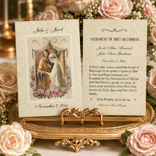 Traditional Catholic Wedding Favor Holy Card