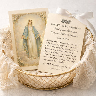 Traditional Catholic Wedding Favor Holy Card
