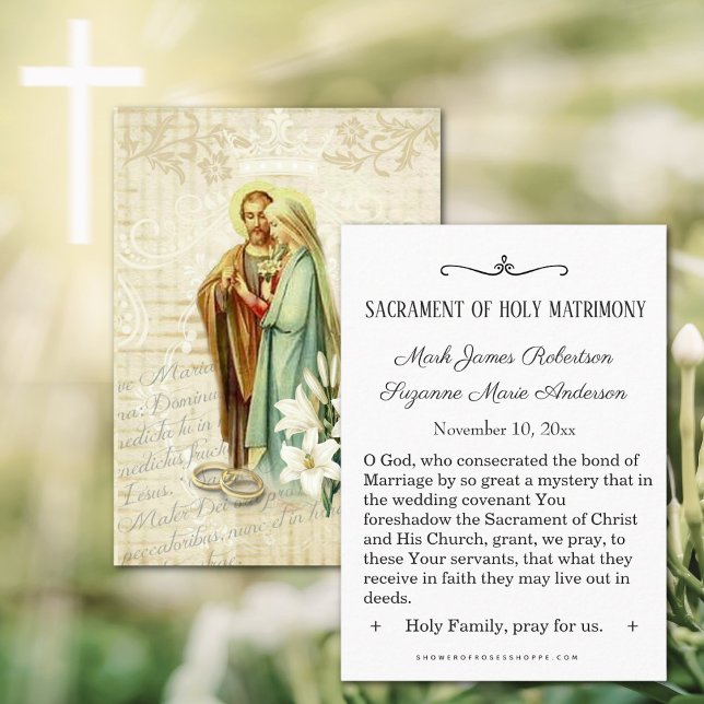 Traditional Catholic Wedding Favor Holy Card (Creator Uploaded)