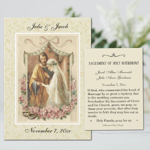 Traditional Catholic Wedding Favor Holy Card