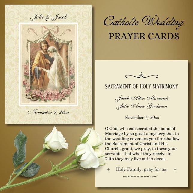 Traditional Catholic Wedding Favor Holy Card (Creator Uploaded)