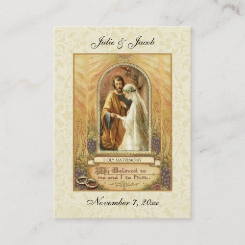 Traditional Catholic Wedding Favor Holy Card