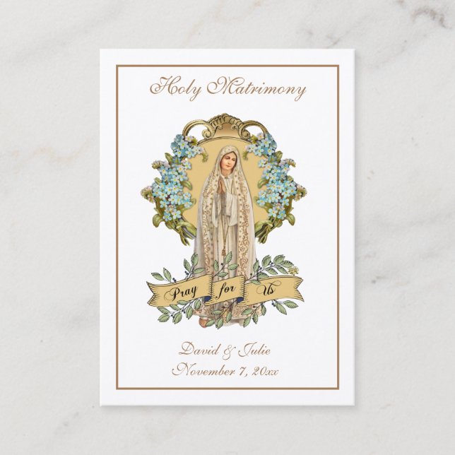 Traditional Catholic Wedding Favor Holy Card (Front)