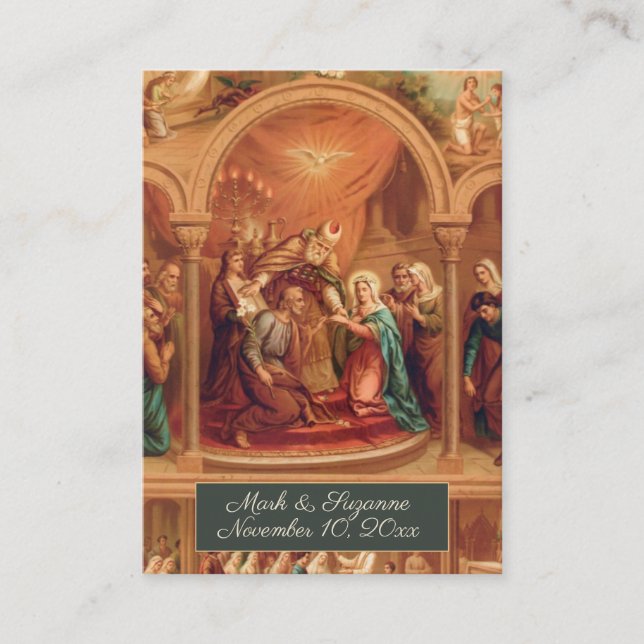 Traditional Catholic Wedding Favor Holy Card (Front)