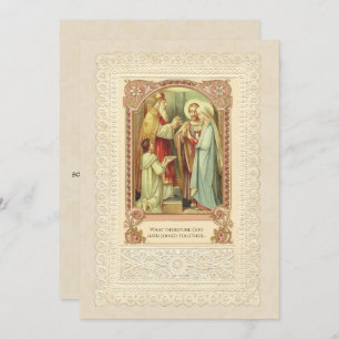 Traditional Catholic Wedding Gold Invitation